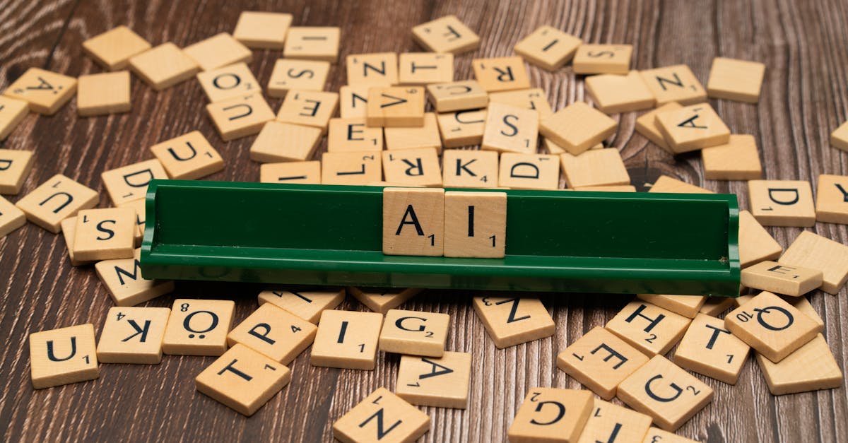 Wooden letter tiles spelling AI, representing technology and innovation.