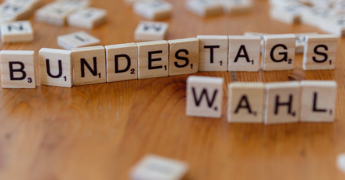 Scrabble tiles spelling 'Bundestagswahl', symbolizing German election themes.