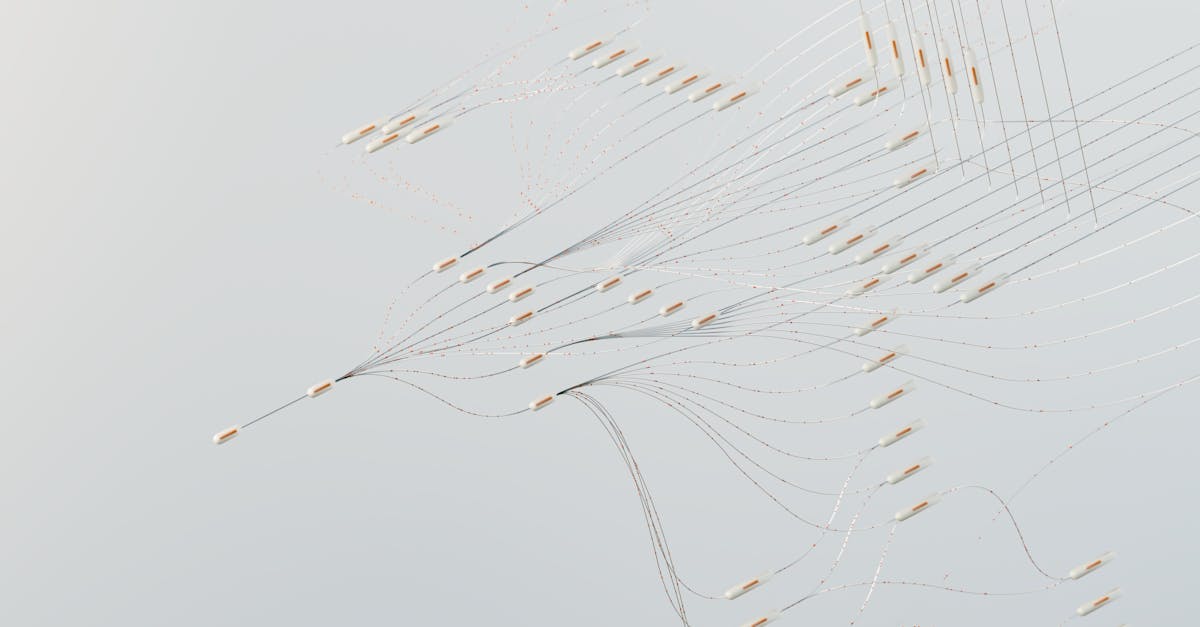 Abstract illustration depicting complex digital neural networks and data flow.