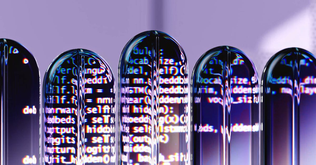 Colorful 3D render showcasing AI and programming with reflective abstract visuals.